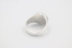 Stg Silver Mens Greenstone set Ring 476ALX