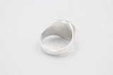 Stg Silver Mens Greenstone set Ring 476ALX