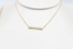 9ct Gold solid horiz bar with 9ct Gold Chain