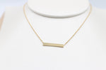 9ct Gold solid horiz bar with 9ct Gold Chain