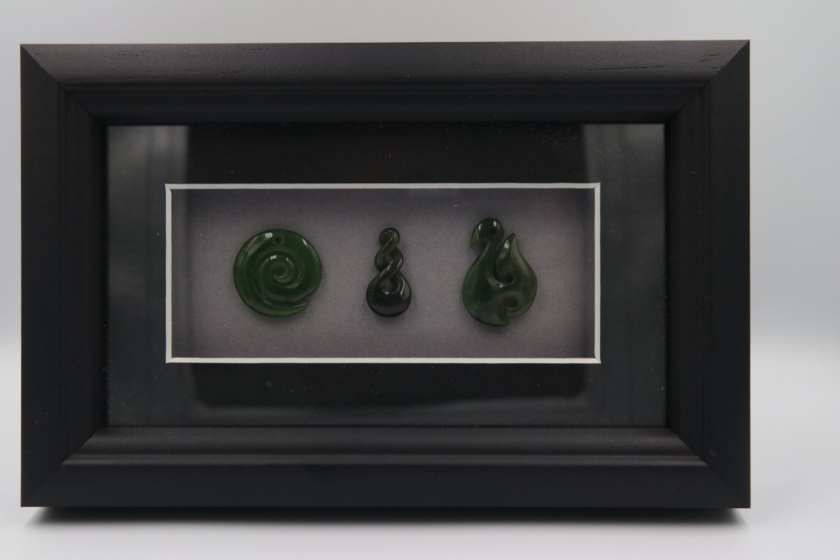 Framed Greenstone Pieces - TFG01