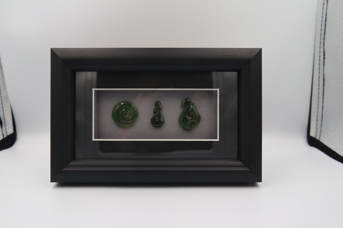 Framed Greenstone Pieces - TFG01