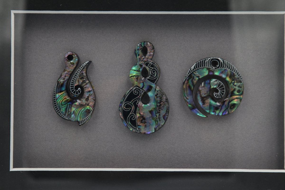 Framed Pāua Pieces