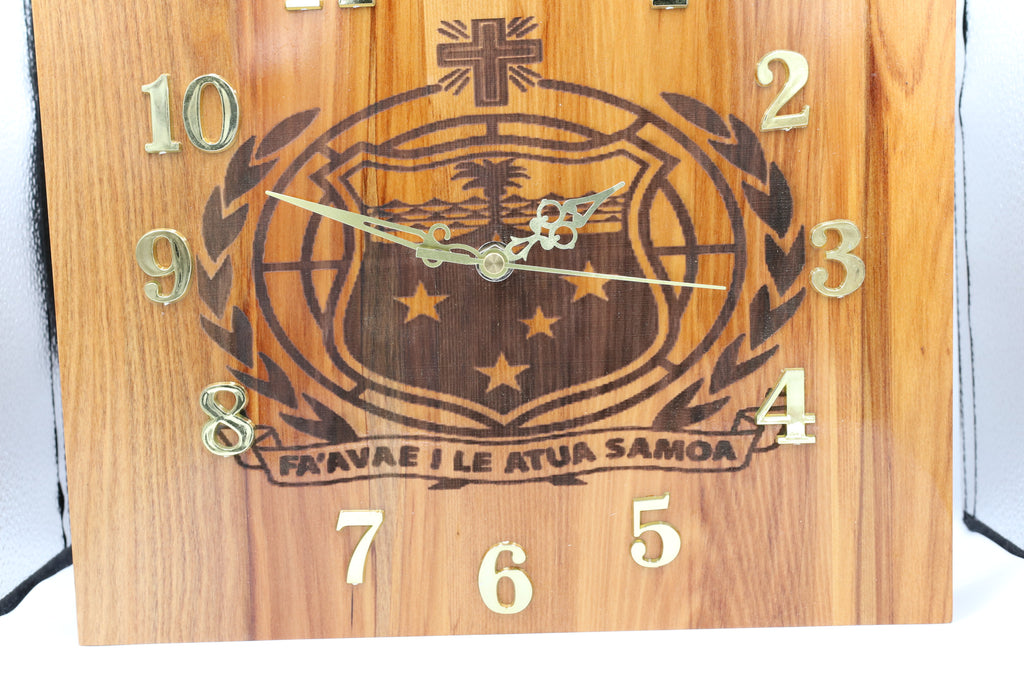 Solid RIMU Wood Samoan Emblem Clock – Stonex Jewellers