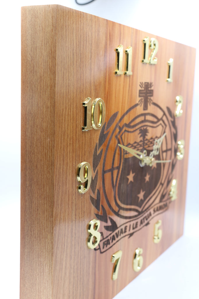 Solid RIMU Wood Samoan Emblem Clock – Stonex Jewellers