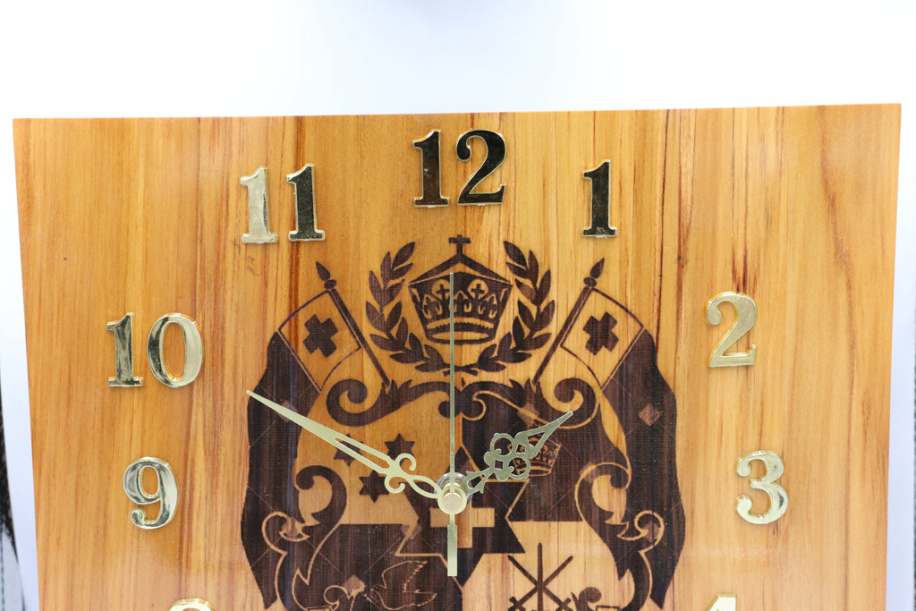 Solid RIMU Wood Tongan Emblem Clock – Stonex Jewellers