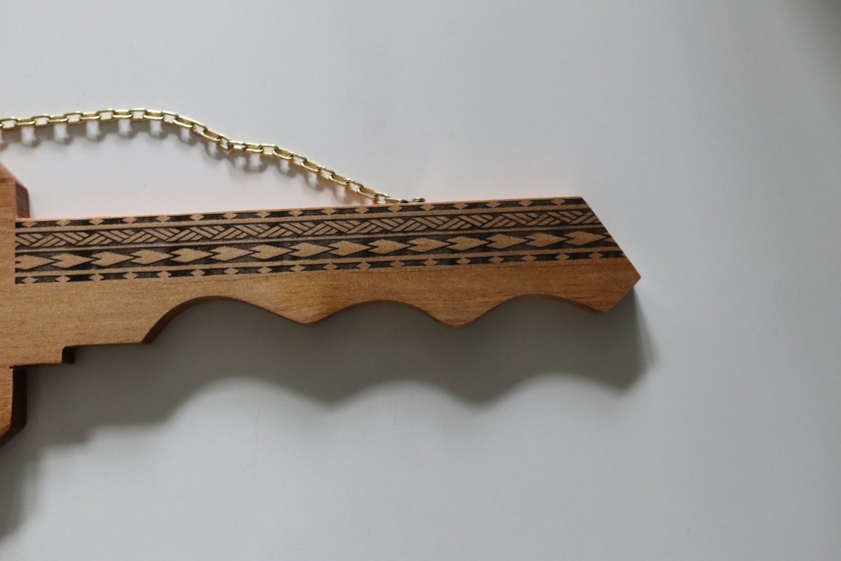 21st Key Samoan Emblem Key in NZ Rimu Wood
