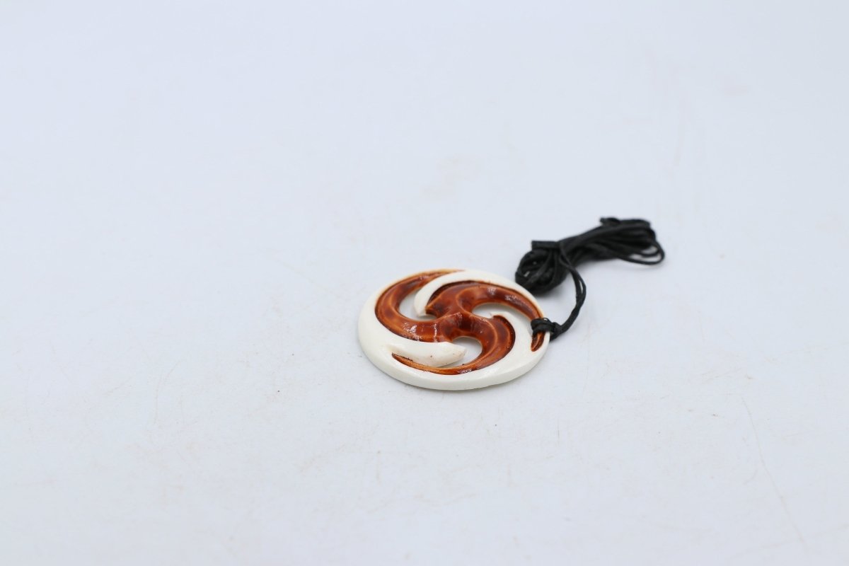 Bone Triple Koru Stained Pendant - FBC080