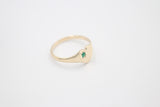 9ct Gold Girls Signet Ring with Emerald