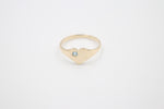 9ct Gold Girls Signet Ring with Blue Topaz