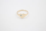 9ct Gold Girls Signet Ring with Blue Topaz