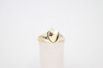 9ct Gold Girls Signet Ring with Garnet