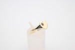9ct Gold Girls Signet Ring with Garnet