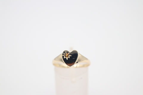 9ct Gold Girls Signet Ring with Citrine