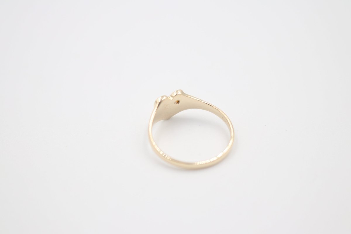 9ct Gold Girls Signet Ring with Citrine
