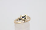 9ct Gold Girls Signet Ring with sapphire