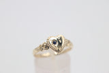 9ct Gold Girls Signet Ring with sapphire