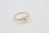9ct Gold Girls Signet Ring with Diamond