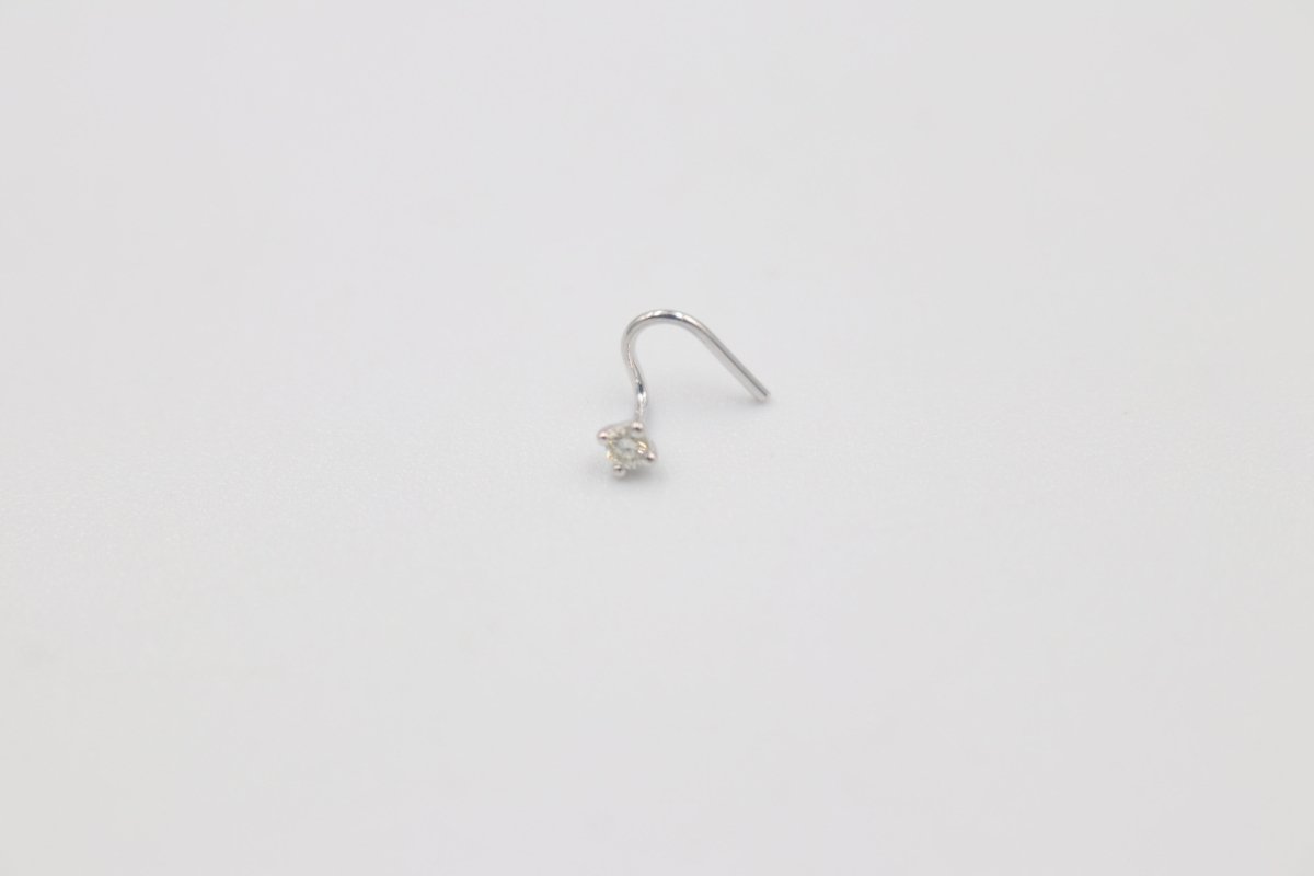 9ct White Gold Genuine Diamond Nose Stud 0.01ct