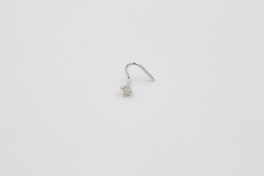 9ct White Gold Genuine Diamond Nose Stud 0.01ct