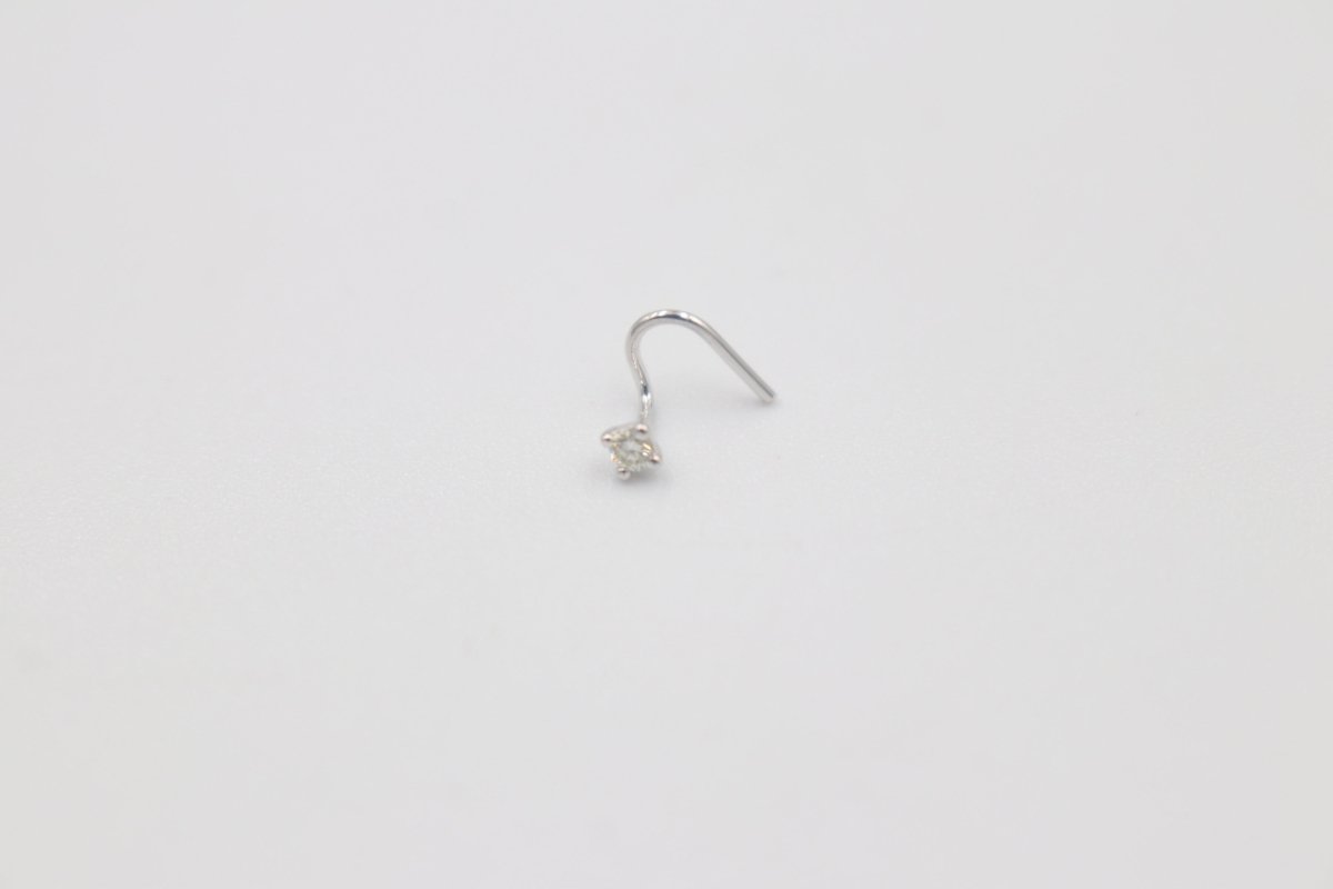9ct White Gold Genuine Diamond Nose Stud 0.01ct