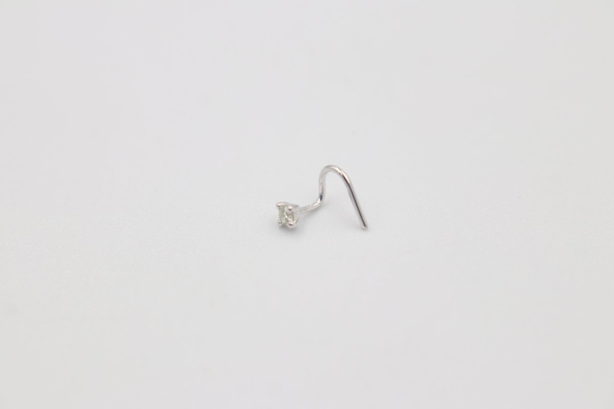 9ct White Gold Genuine Diamond Nose Stud 0.01ct