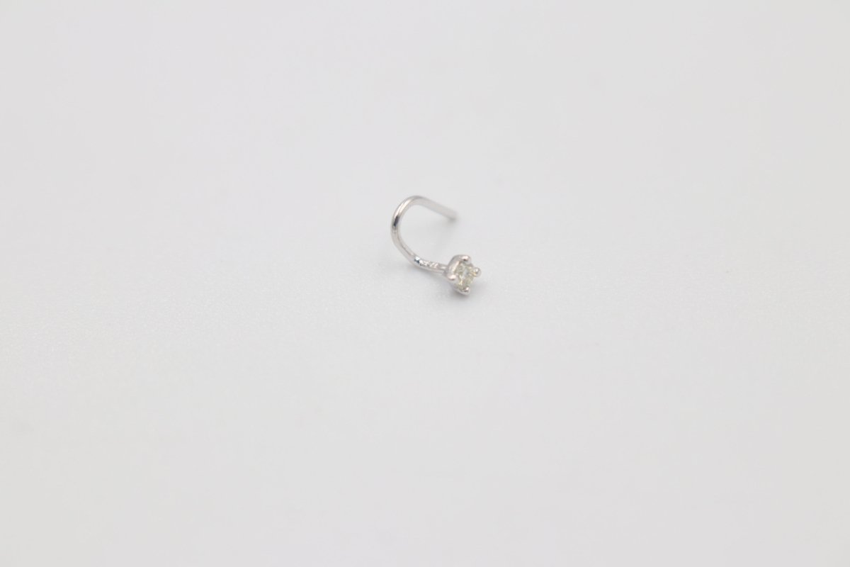9ct White Gold Genuine Diamond Nose Stud 0.01ct