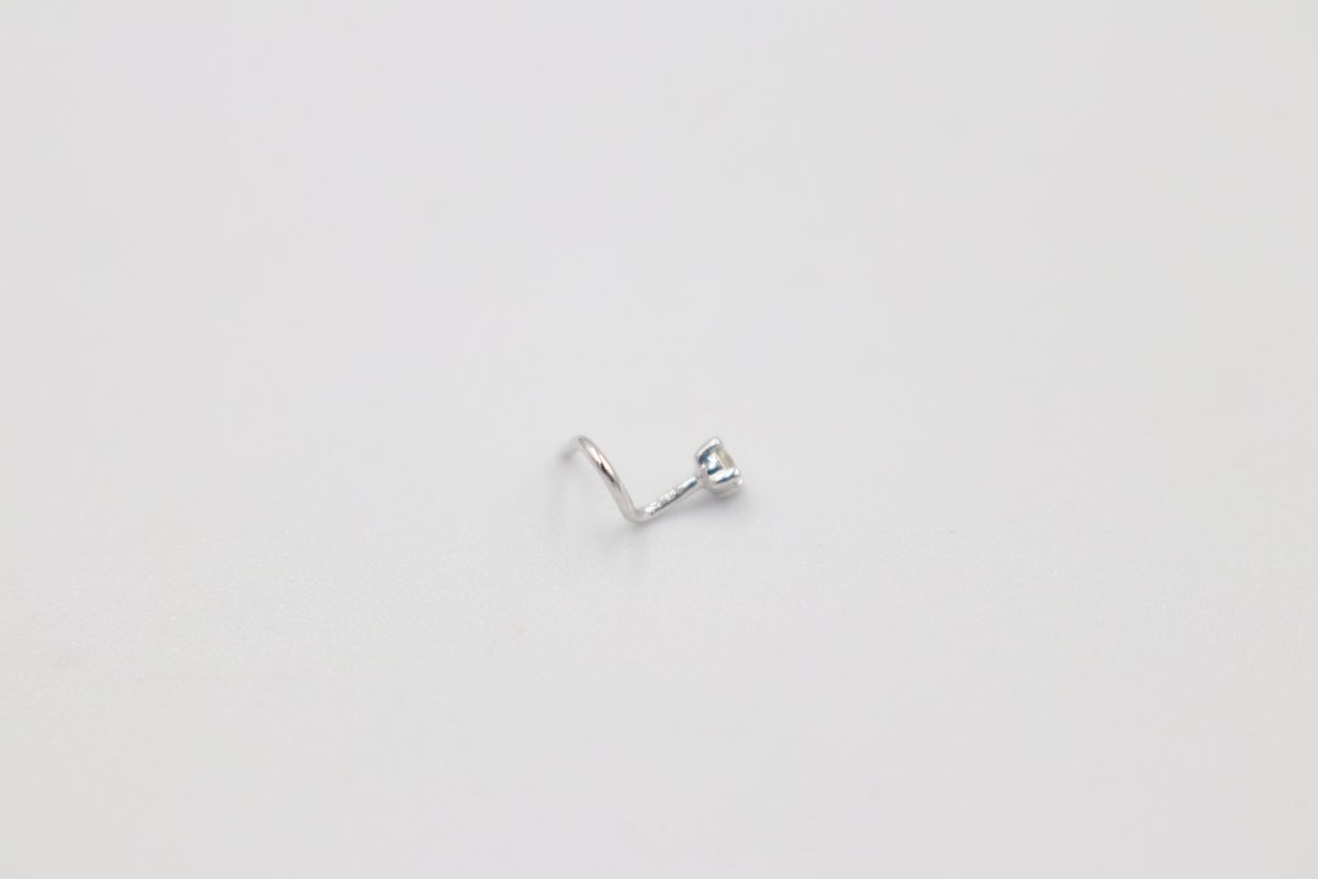 9ct White Gold Genuine Diamond Nose Stud 0.01ct