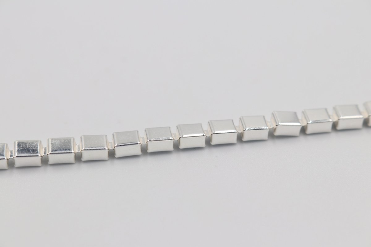 Sterling Silver Cube Link Bracelet
