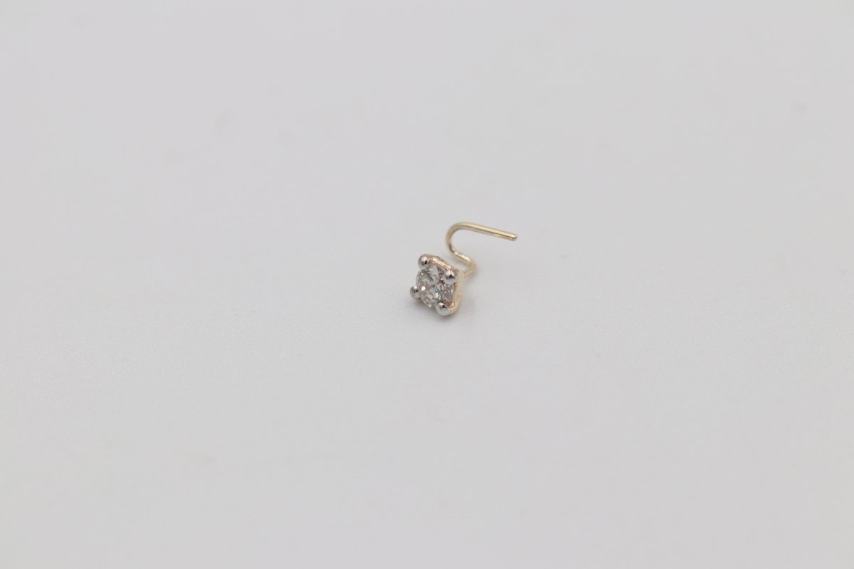 9ct Gold Genuine Diamond Nose Stud  0.14ct Diamond