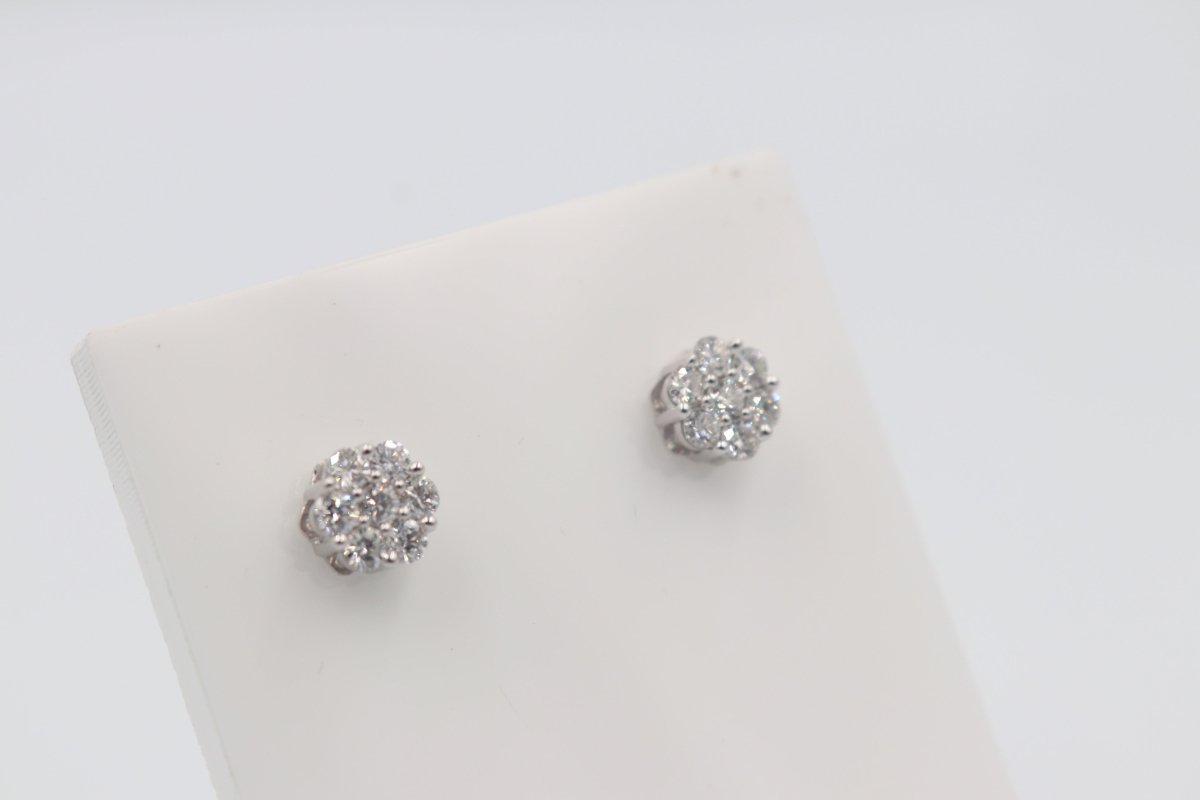 10K Gold Diamond Studs TDW 1.00ct