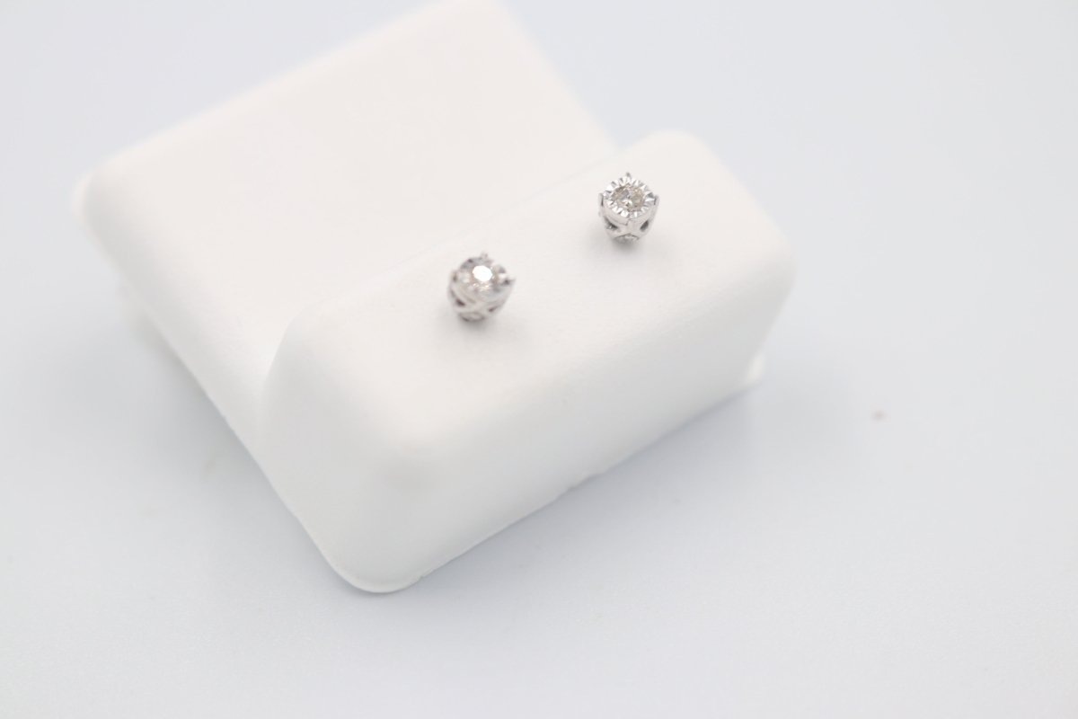 10K Gold Diamond Studs TDW 0.12 ct