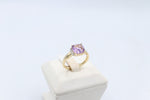 9ct Gold Amethyst And Diamond ring