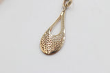 9ct Gold Tear Drop Filigree Pendent