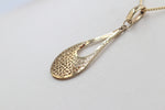 9ct Gold Tear Drop Filigree Pendent