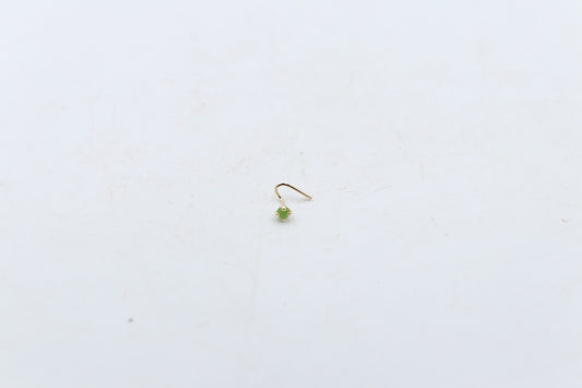 9ct Gold Genuine Greenstone Nose Stud 2mm