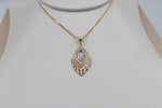 9ct Gold Tricolor Marquise Pendent