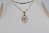 9ct Gold Tricolor Marquise Pendent