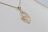 9ct Gold Tricolor Marquise Pendent