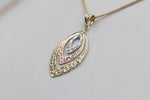 9ct Gold Tricolor Marquise Pendent