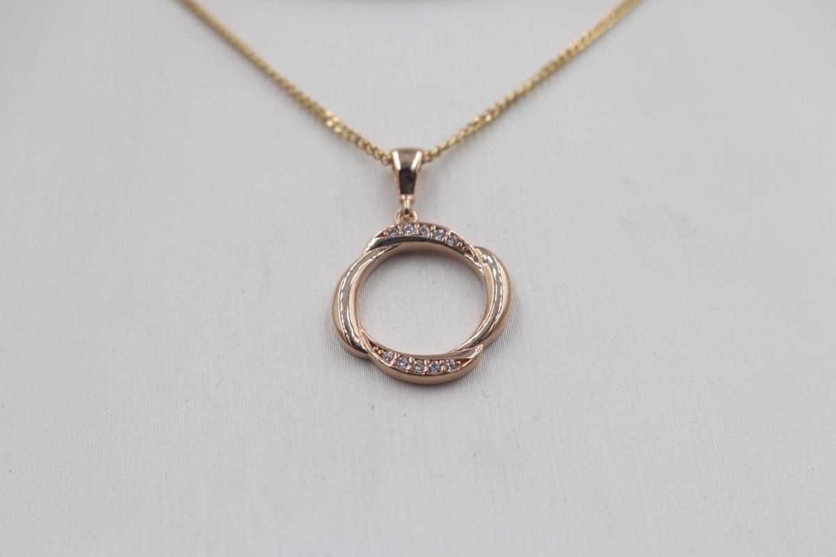 9ct Rose Gold CZ Pendent