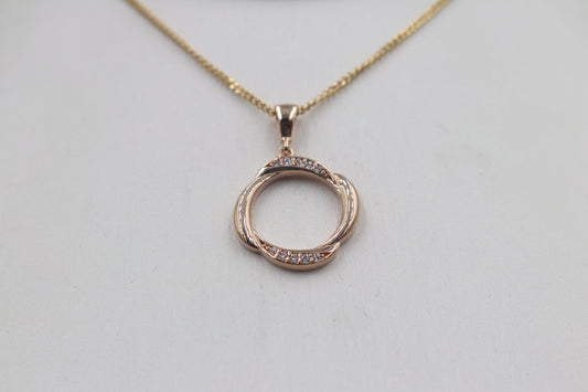 9ct Rose Gold CZ Pendent