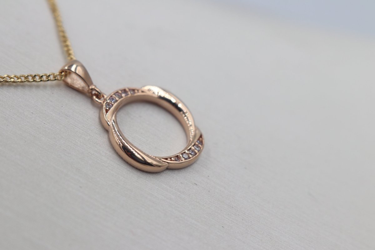 9ct Rose Gold CZ Pendent