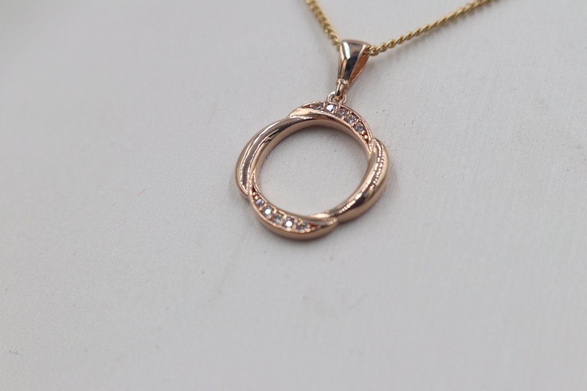 9ct Rose Gold CZ Pendent
