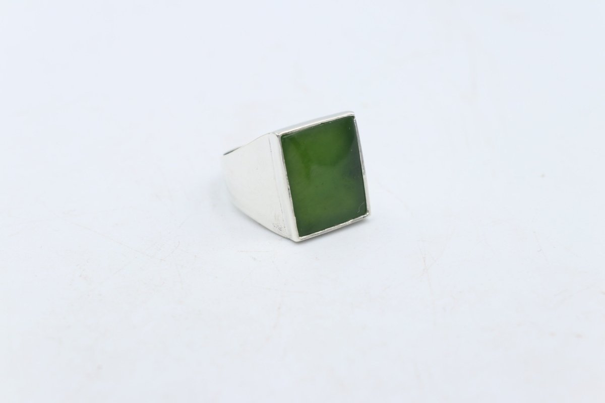 Stg Silver Ring with New Zealand Greenstone 331ALX