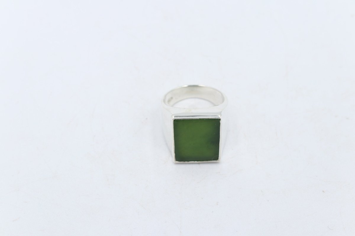 Stg Silver Ring with New Zealand Greenstone 331ALX
