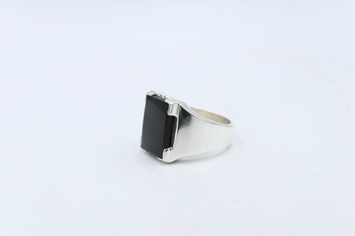 Stg Silver Ring with Onyx 439ALX