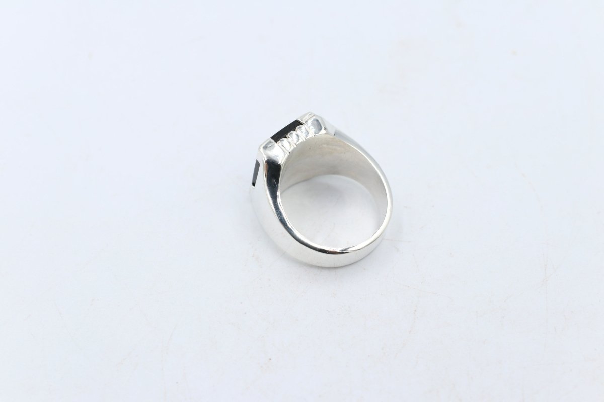 Stg Silver Ring with Onyx 439ALX