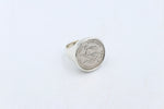 Stg Silver Heavy New Zealand Shilling Coin Ring