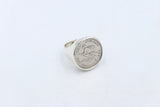 Stg Silver Heavy New Zealand Shilling Coin Ring